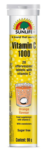 Vitamin C 1000mg 20 Effervescent Tablets (Orange Flavour)